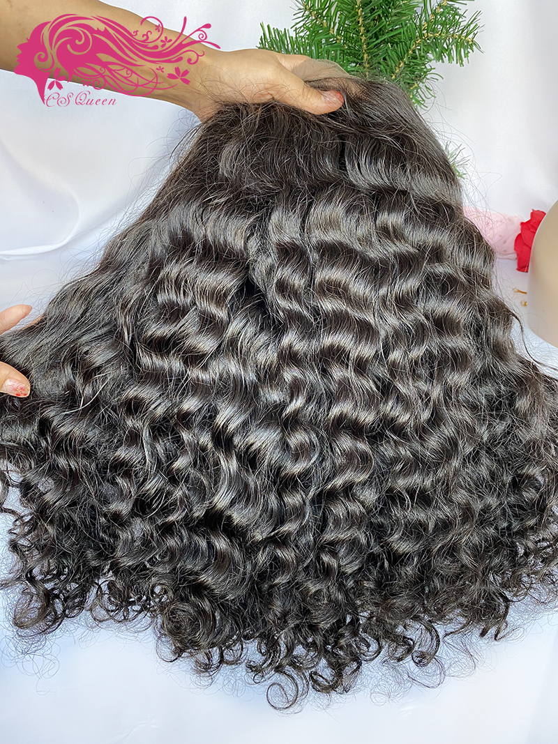 Csqueen Raw Rare Wave 5*5 Transparent Lace Closure wig 100% Human Hair Transparent Wig 130%density